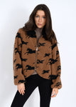 RD Joline Sherpa Zip Front Jacket - Horse Black