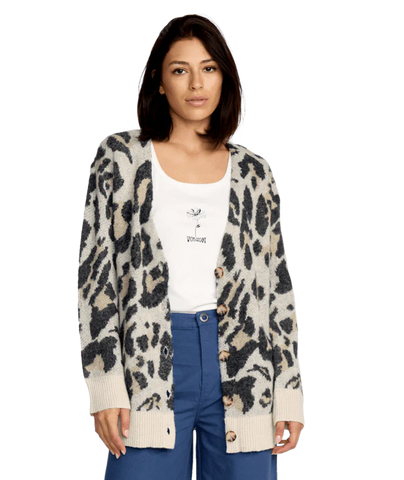 Volcom Women's Wylding Out Cardigan - Animal Print