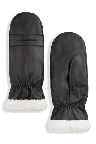 Brume Colwood Leather Mittens - Black