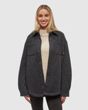 Tentree Dunes Shacket - Meteorite Black Heather