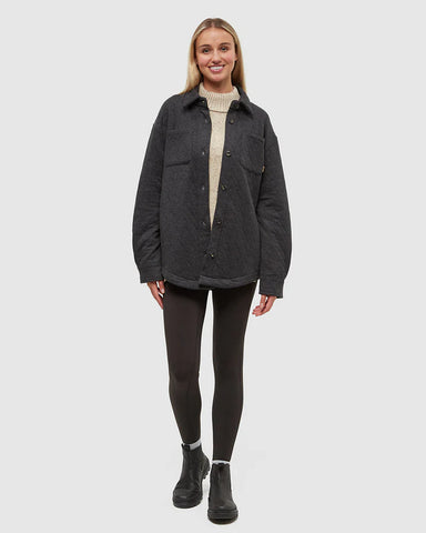Tentree Dunes Shacket - Meteorite Black Heather