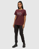 Tentree Women's Fernleaf T-shirt - Deep Burgundy/Brushed Nickel
