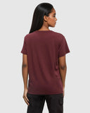 Tentree Women's Fernleaf T-shirt - Deep Burgundy/Brushed Nickel