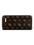 Guess Silia Large Zip Around Wallet - Espresso Logo