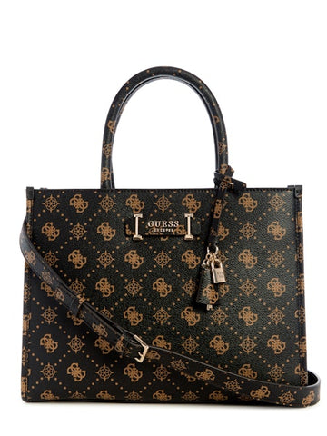 Guess Silia 2 Comp Tote Bag - Espresso Logo