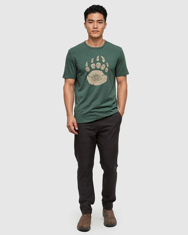 Tentree Bear Claw T-shirt - Forest Pine Heather/Birchwood