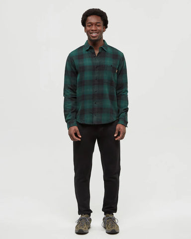 Tentree Forest Flannel Shirt - Forest Pine/Storm Plaid