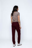 ORB Laina Luxe Fleece Jogger- Burgundy