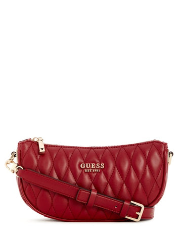 Guess Valla Mini Top Zip Shoulder Bag - Red