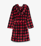 Little Blue House Buffalo Plaid Adult Fleece Robe