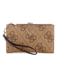 Guess Laurel II SLG DBL Zip Organizer - Latte Logo/Brown