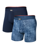 SAXX Vibe Xtra Soft Comfort Boxer Brief Fly 2 Pack- Frenetic Tweed/Maritime