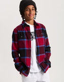 Vans Kids Larkspur Plaid Flannel - Bordeaux Black