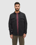 TenTree Mens Quilted Colville Shacket- Meteorite Black Heather