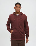 TenTree Mens Reynard Zip Up Hoodie- Red Chestnut