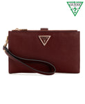 Guess Eco Gloriana Slg Dbl Zip Organizer - Burgundy