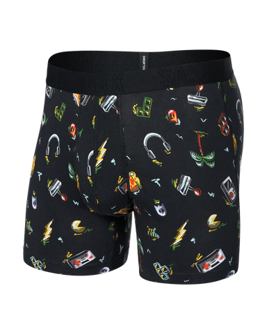 Saxx DT Cooling Cotton Boxer Brief - Gamer's Paradise Black