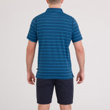 Saxx DropTemp All Day Cooling Polo - Dark Denim Stripe