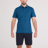 Saxx DropTemp All Day Cooling Polo - Dark Denim Stripe