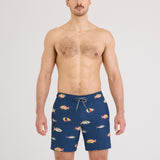 Saxx Oh Bouy 2N1 Volley 7" - Gulf Fish - Dark Denim