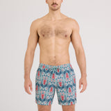 Saxx Oh Bouy 2N1 Volley 7" - Lobster Flourish-Mint