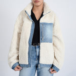 RD Paddy Zip Front Sherpa Jacket - Cream Den