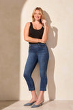 Tribal Audrey Pull On Straight Crop Jeans w/ Front Crease