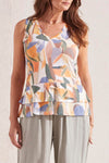 Tribal Sleeveless Top with Double Frill