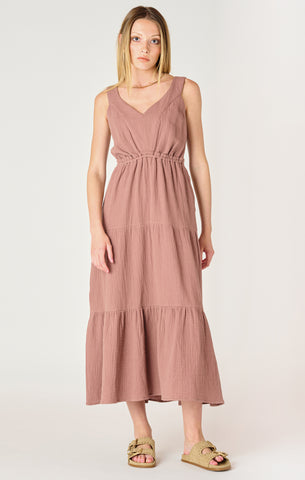 Dex Tiered Dress - Rose Taupe