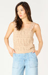 Dex Ruffled Trim Tank -  Deep Taupe