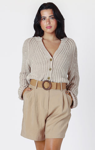 Room 34 Cardigan - Washed Sand