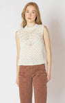 Dex Women's Pattern Pointelle Sweater - Ecru