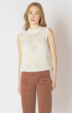 Dex Women's Pattern Pointelle Sweater - Ecru