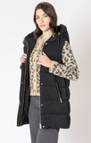 Dex Women's Hooded Puffer Vest - Black