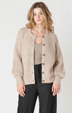 Dex Women's Crew Neck Cardigan - Soft Oat Melange