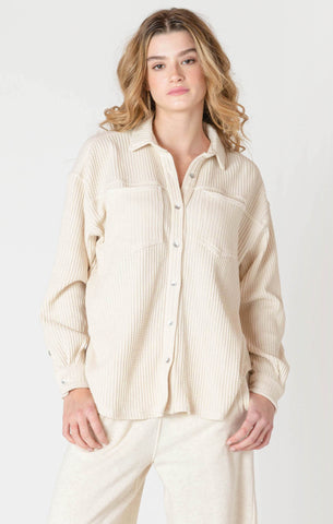 Room 34 Women's Ribbed Knit Jacket - Cake Batter