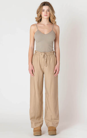Room 34 Women's Wide Leg Flowy Pant - Safari