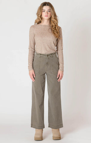 Room 34 Women's Straight Leg Pant - Army Green