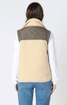 Dex Women's Mixed Fabric Vest - Olive/Tan