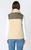 Dex Women's Mixed Fabric Vest - Olive/Tan