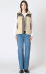Dex Women's Mixed Fabric Vest - Olive/Tan