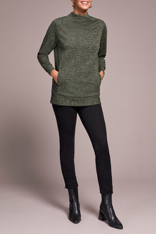 Tribal Women's L/s Tunic W/ Invisible Pocket - Chive