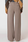 Room 34 Wide Leg Knit Trouser - Dark Taupe