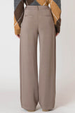 Room 34 Wide Leg Knit Trouser - Dark Taupe