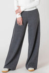 Room 34 Wide Leg Ribbed Pant - Charcoal Heather