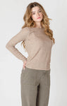 Room 34 Boatneck Textured Top - Heather Taupe