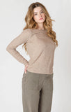 Room 34 Boatneck Textured Top - Heather Taupe
