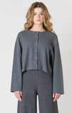 Room 34 Ribbed Cardigan - Charcoal Heather
