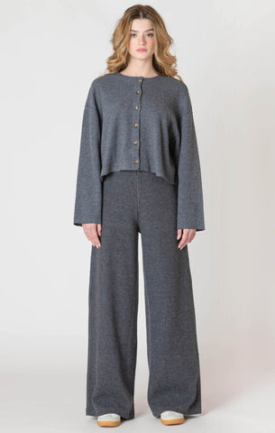 Room 34 Ribbed Cardigan - Charcoal Heather
