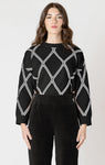 Dex Diamond Check Sweater - Black
